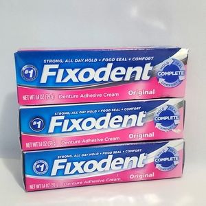 3 Pack Fixodent Denture Adhesive Cream, 1.4 oz each